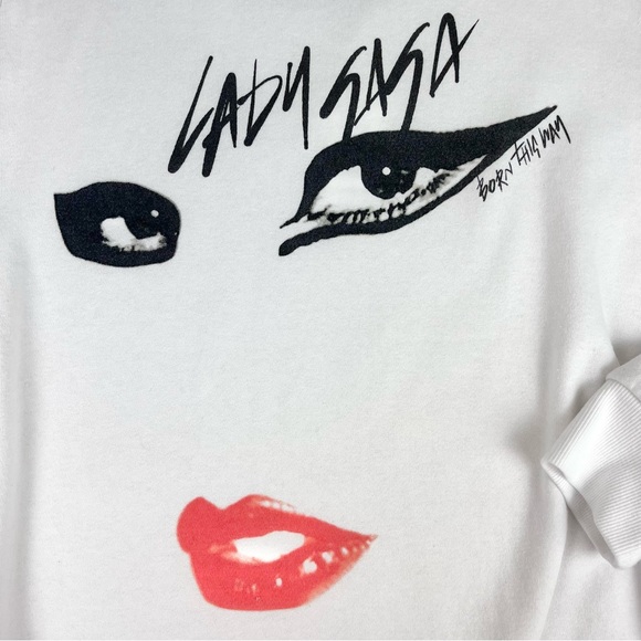 NWOT TORRID Lady Gaga Cozy Fleece Crew Neck Sweatshirt Born This Way Pop Music - Picture 9 of 12